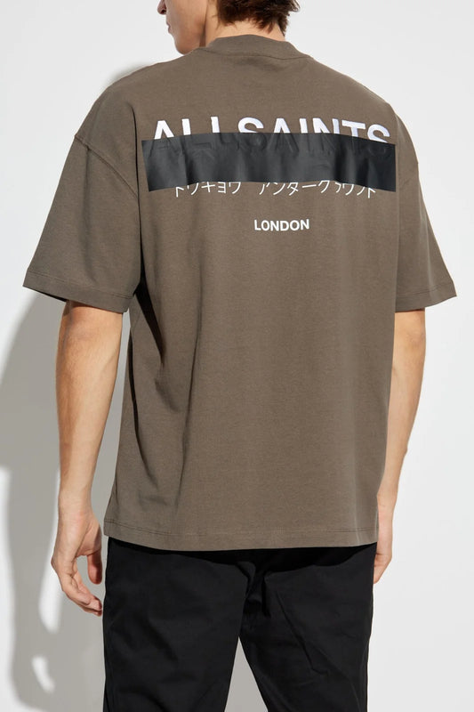 Playera All Saints Redact Oversized Embroidered Logo T-Shirt