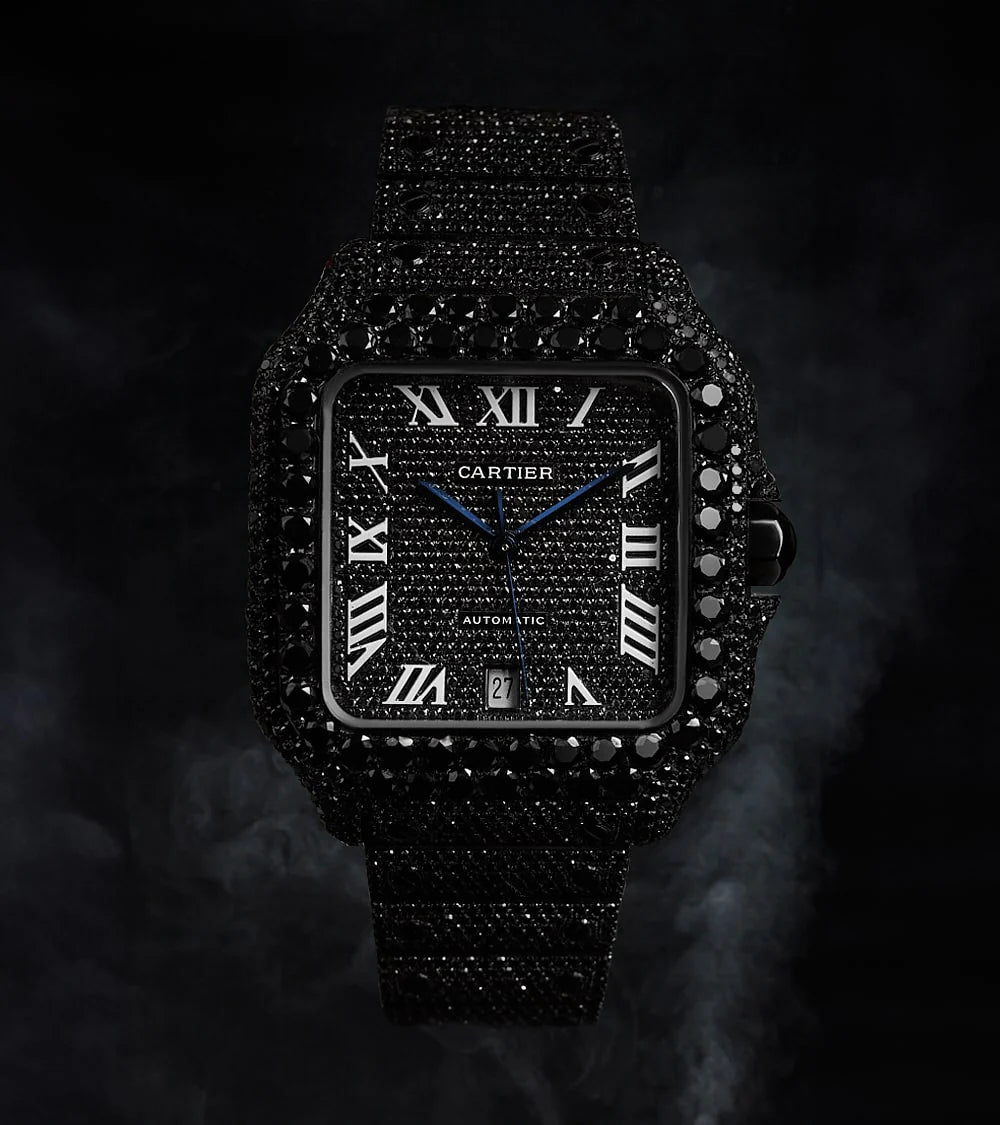 Reloj Cartier Santos Full Black Stones