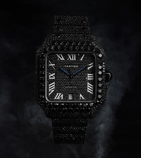 Reloj Cartier Santos Full Black Stones