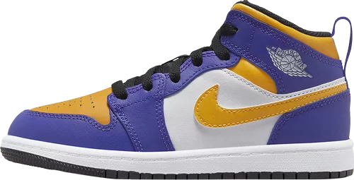 Jordan 1 Mid Lakers Kids