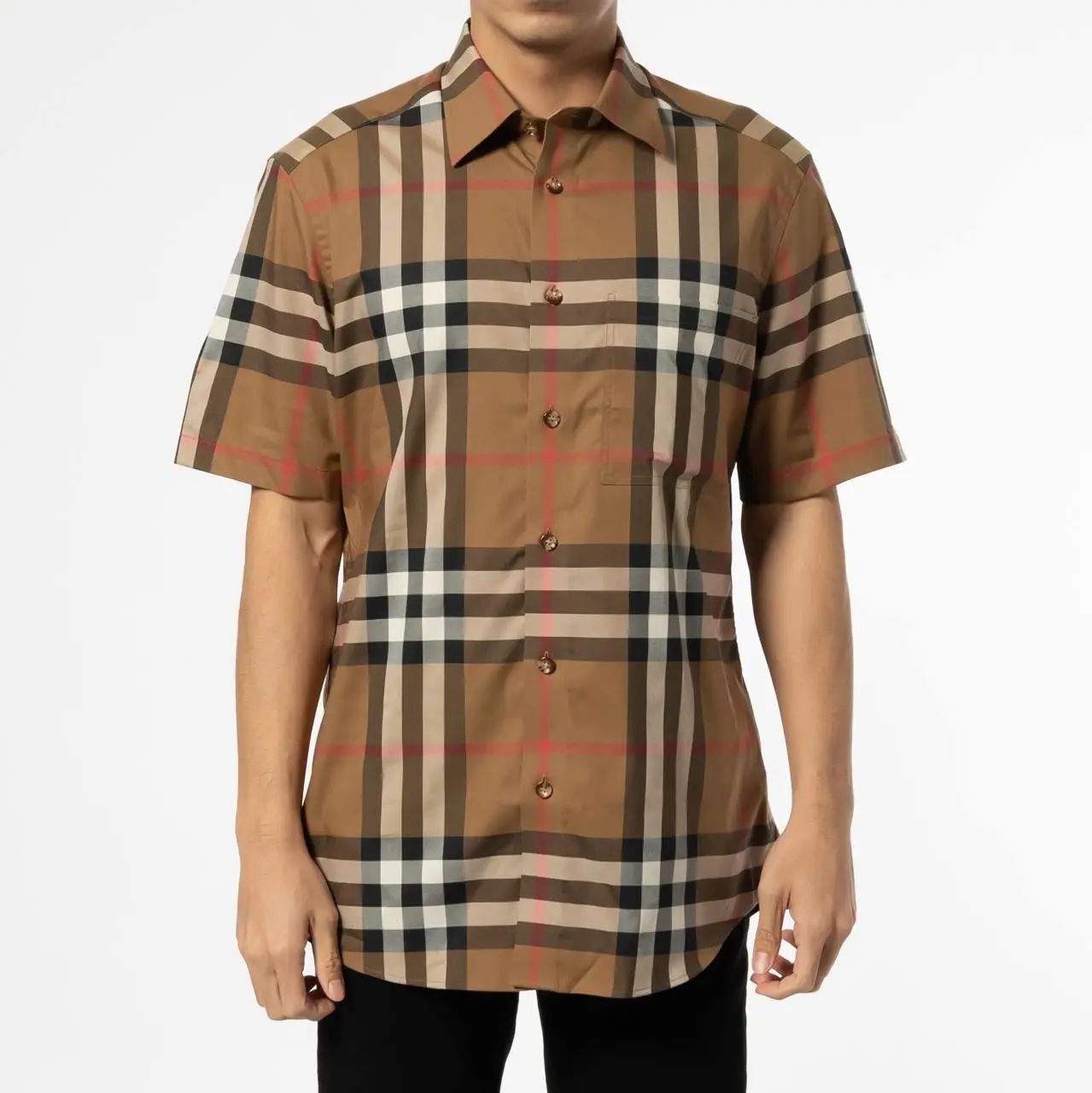 Playera Burberry Checked Buttoned