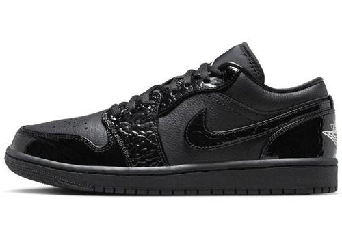 Jordan 1 Low Patent Elephant Black