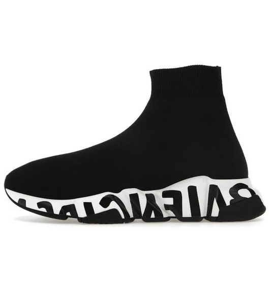 Balenciaga Speed Graffiti Black and White