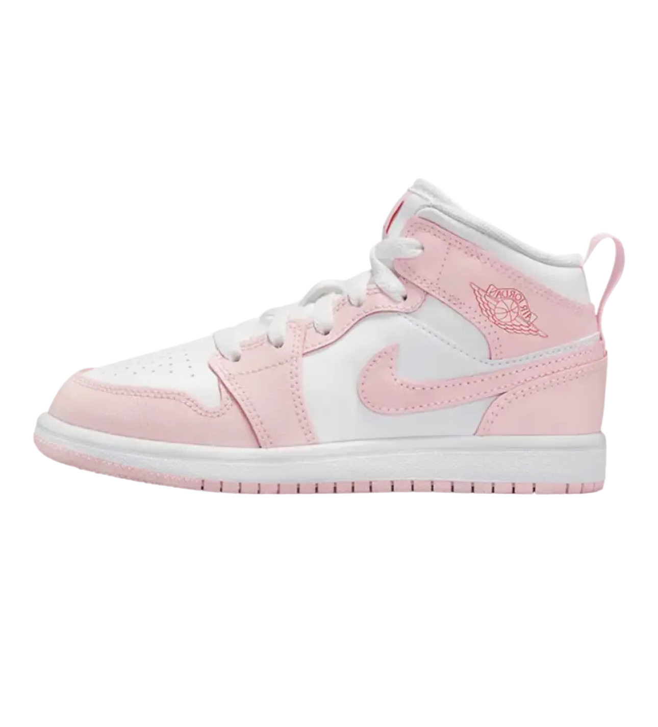 Jordan 1 Mid  'Pink Foam Fire Red KIDS'