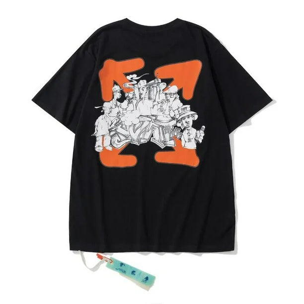 Playera Off White Orange Arrows