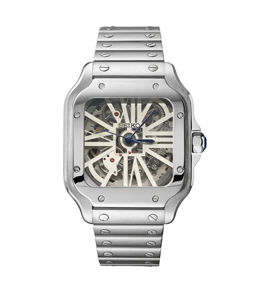 Reloj Seiko Skeleton Plateado