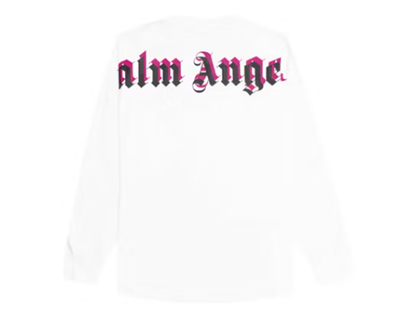 Playera Palm Angels Manga Larga White Pink